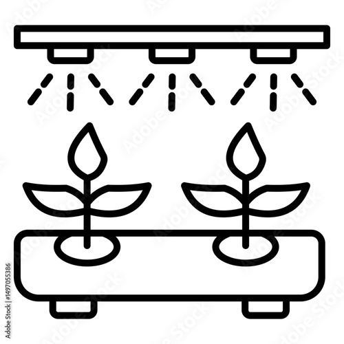 Hydroponic Line Vector