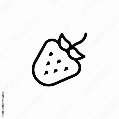 strawberry fruit icon sign vector