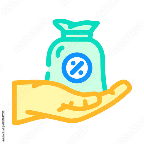 commission payment affiliate program color icon vector illustration