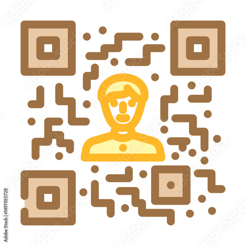 referral code affiliate program color icon vector illustration