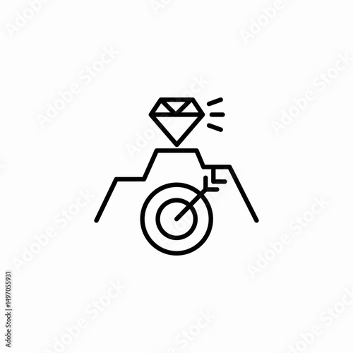 target diamond icon sign vector