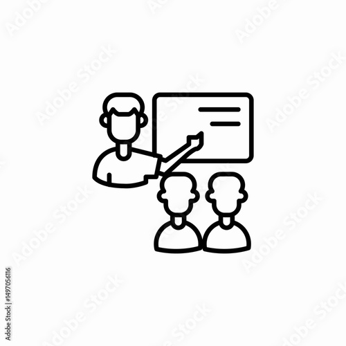 teaching presentation icon sign vector