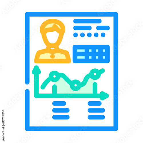 referral statistics color icon vector illustration