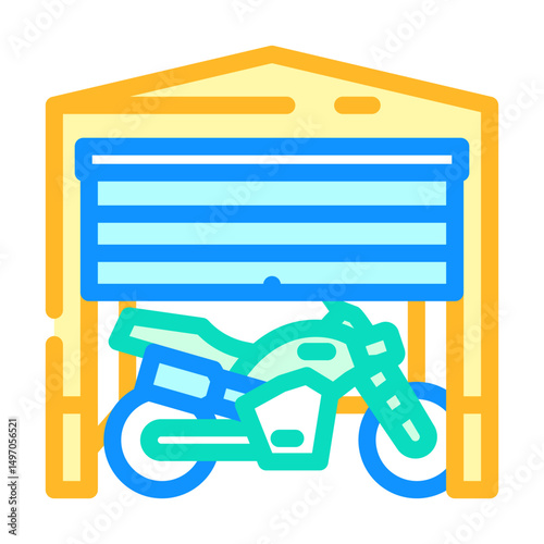 motorcycle garage color icon vector illustration