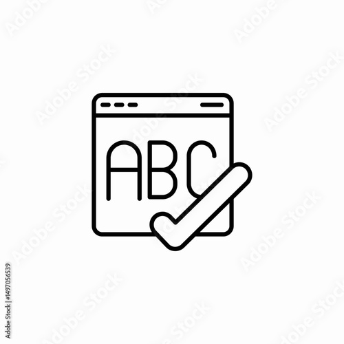 text approved icon sign vector