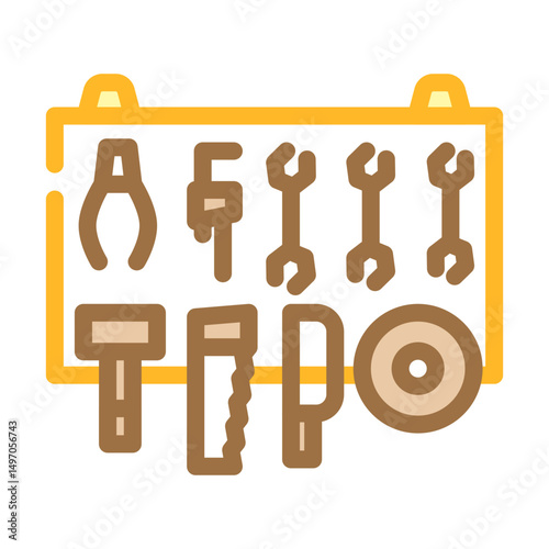 wall mounted tool rack color icon vector illustration