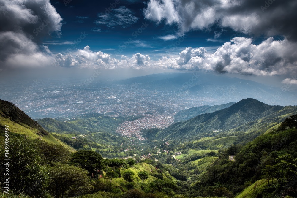 Naklejka premium Rolling Hills and Majestic Sky Awaits Beauty