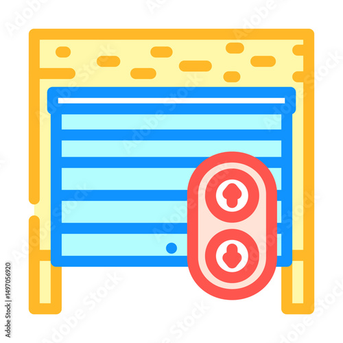 garage door remote control color icon vector illustration