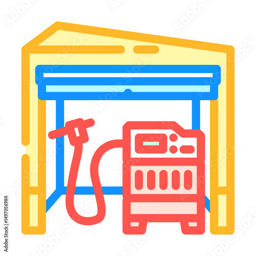 welding station garage color icon vector illustration