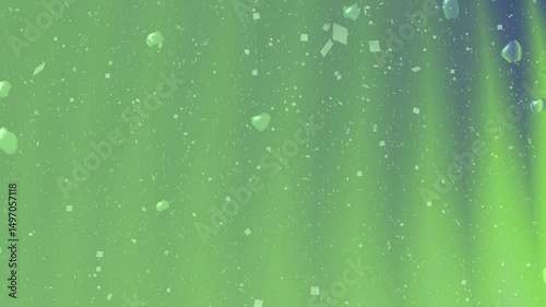 Hypnotic Display of Northern Lights Dancing in the Green Sky at Night