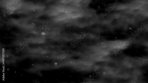 Snow Falling Through Dark Clouds During Winter Night Creating Tranquil Atmosphere