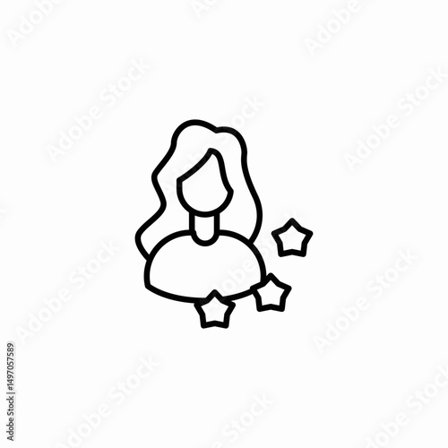 woman stars icon sign vector