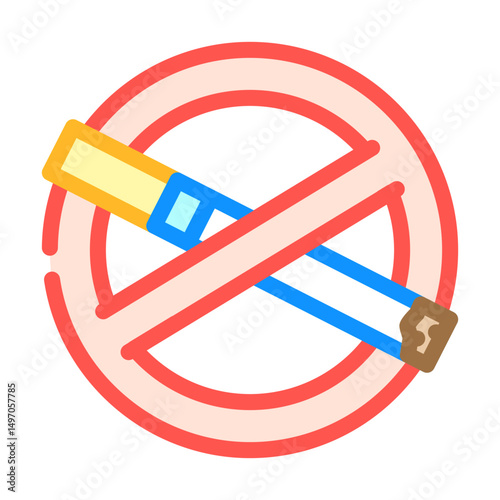 no smoking information color icon vector illustration