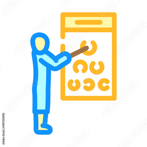 test optometry vision eye color icon vector illustration
