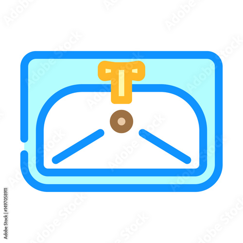 bathroom sink color icon vector illustration