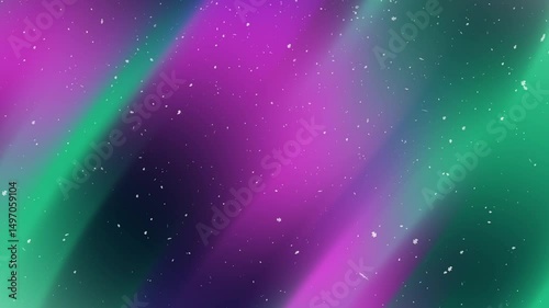 Vibrant Aurora Borealis Display with Colorful Green and Purple Waves Across the Night Sky