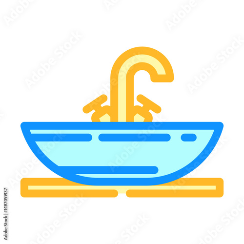 vessel sink color icon vector illustration