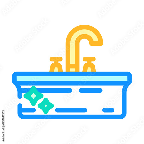 porcelain sink color icon vector illustration