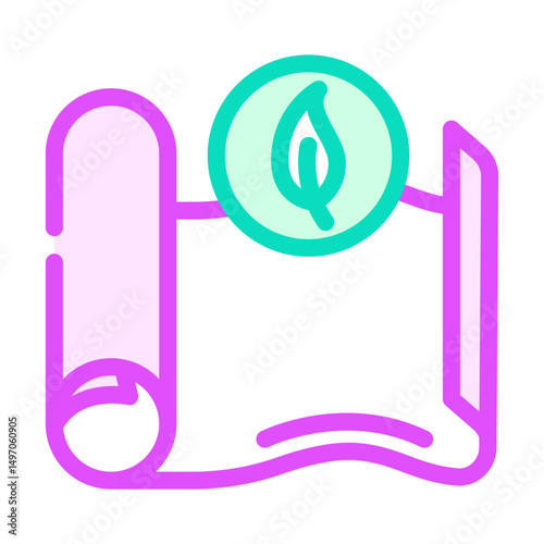 eco friendly yoga mat outdoor fitness color icon vector illustration
