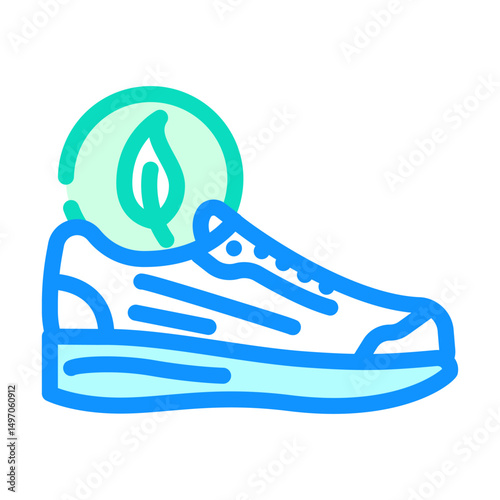 biodegradable running shoes outdoor fitness color icon vector illustration