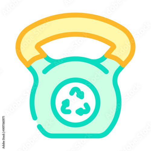 upcycled dumbbells kettlebells outdoor fitness color icon vector illustration