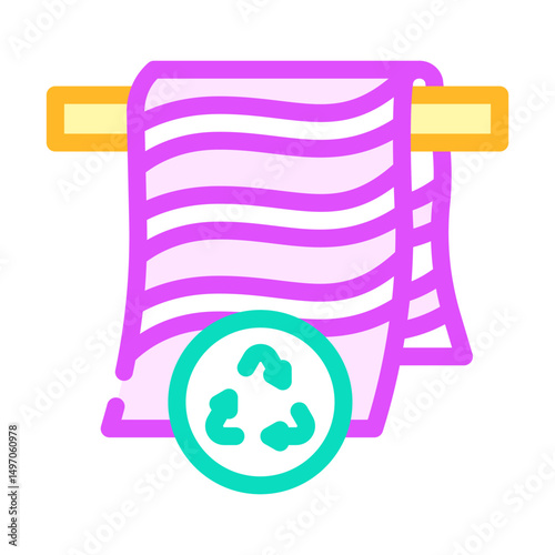 reusable sweat towel outdoor fitness color icon vector illustration