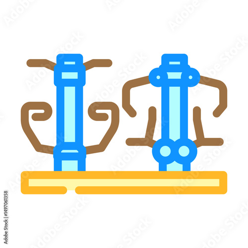 picnic area outdoor fitness setup sustainable color icon vector illustration