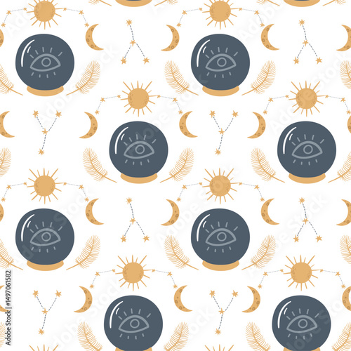 Seamless Background Featuring Horoscope Astrology Pattern and Fine Detail for Decoration