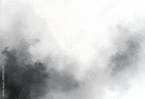 Black and White Abstract Watercolor Texture Background – Grayscale Ink Wash with Cloudy Blotches and Subtle Paper Texture – High-Resolution Hand-Painted Art