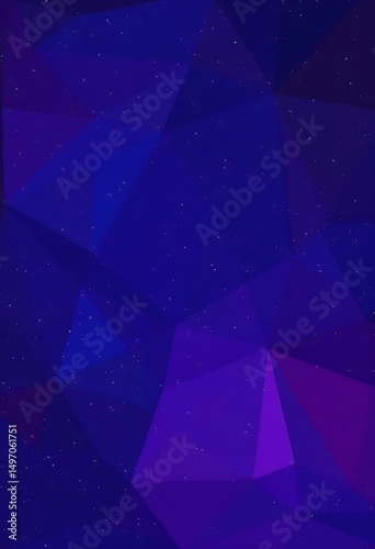Purple and Blue Abstract Geometric Background – Vibrant Low Poly Digital Art with Symmetrical Gradient Design