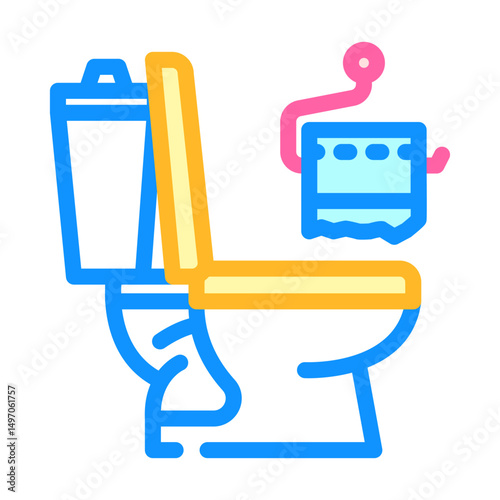 bathroom toilet paper color icon vector illustration