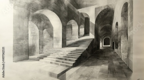 Architectural Graphite Drawing