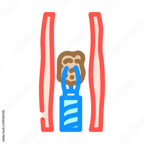 ureteroscopy urology color icon vector illustration