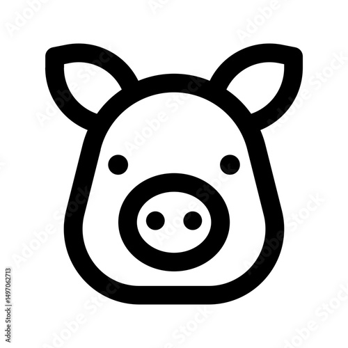 pig line icon
