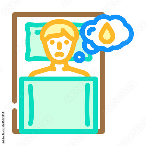 nocturia urology color icon vector illustration
