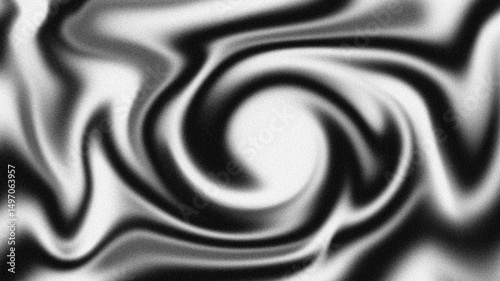 Abstract black and white swirl background texture with noise 