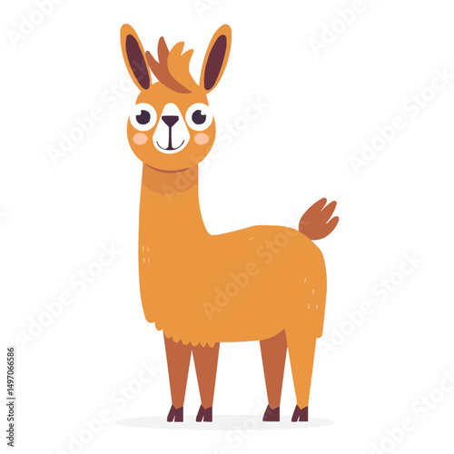 cute funny cartoon llama
