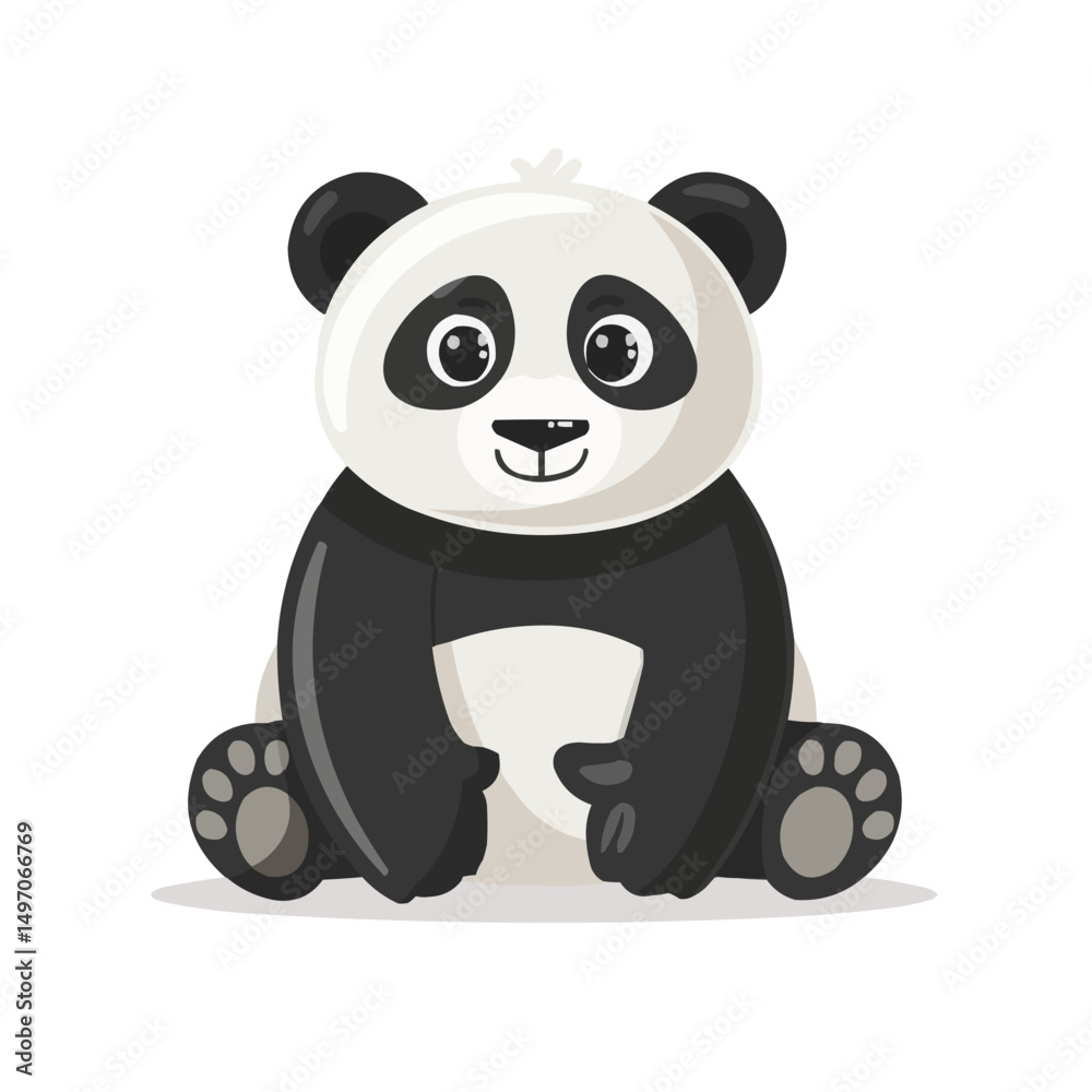 cute cartoon panda on isolated flat cute cartoon panda on isolated flat