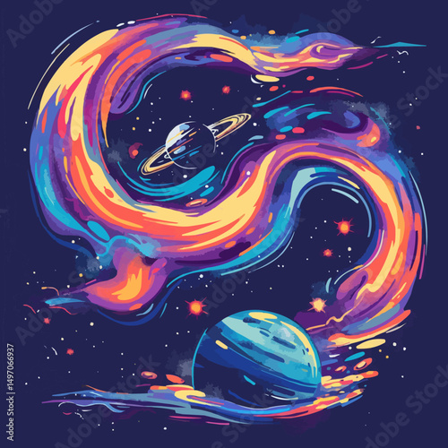 space concept. Planets and galaxies