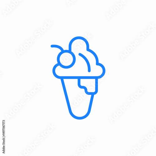 cone ice cream icon sign vector