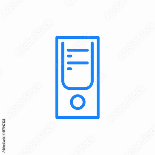 cpu tower icon sign vector