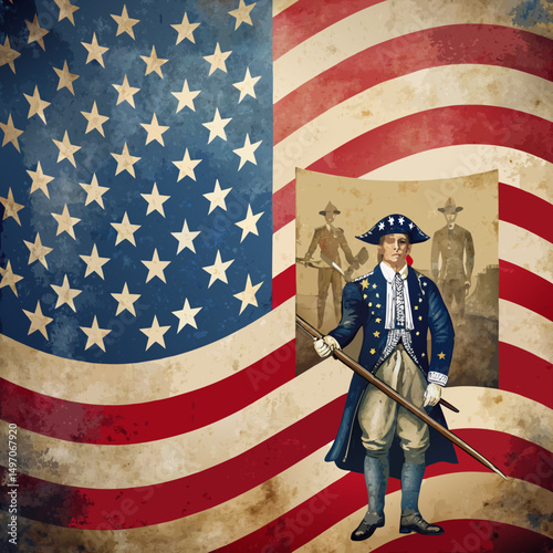 american soldier with flag