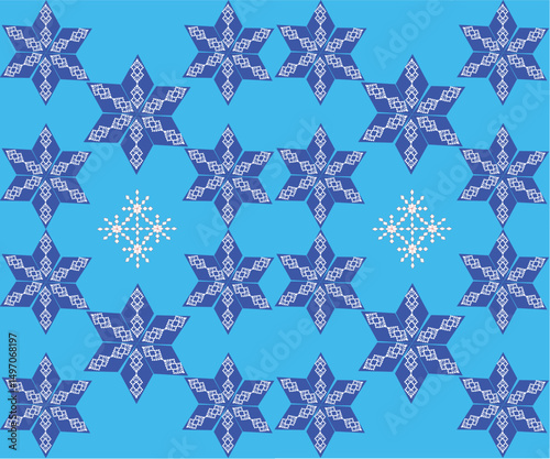 seamless pattern with snowflakes and stars
