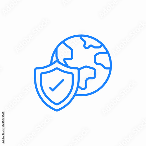 global shield icon sign vector