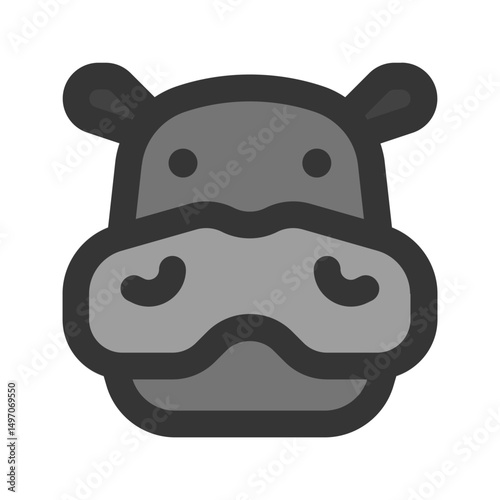 hippo line fill icon