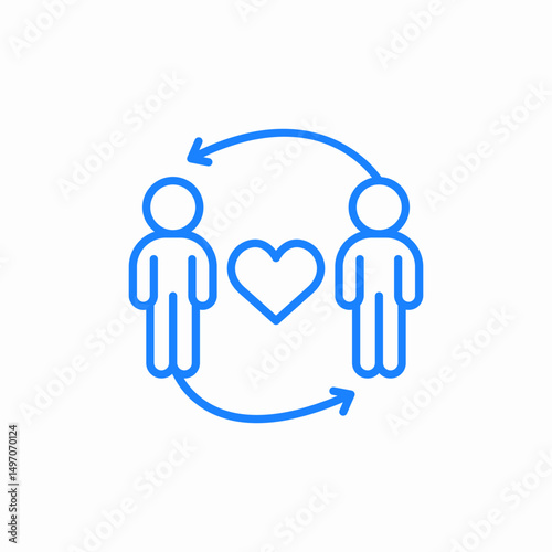 heart exchange icon sign vector