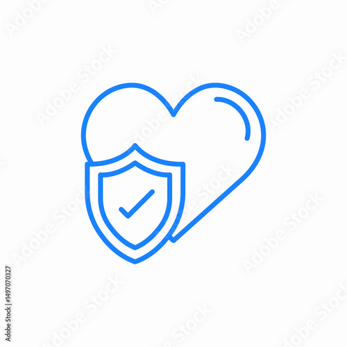 heart shield icon sign vector