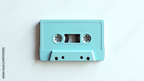 Pastel Blue Cassette Tape A Nostalgic View of 80s and 90s Music Technology