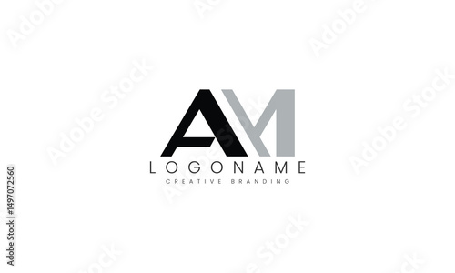 Minimalist AM Logo for Branding and Identity.