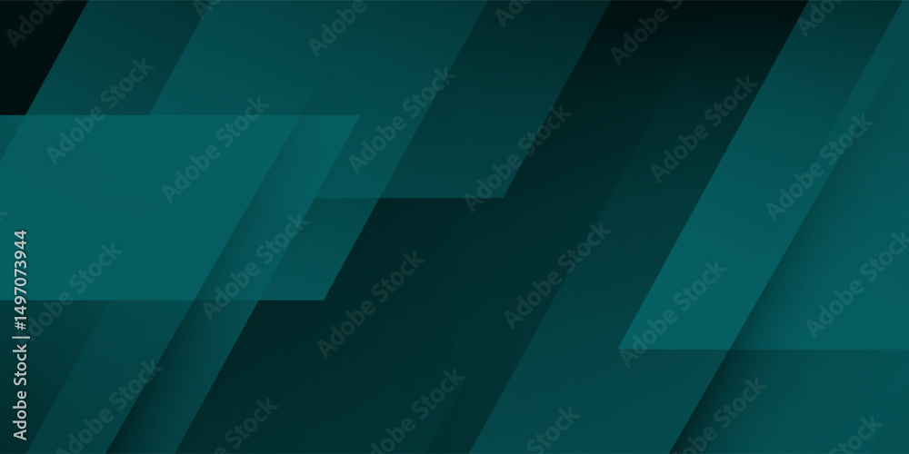 Fototapeta premium Abstract dark green overlap 3D background. Simple background with shadow and lines pattern. Eps10 vector